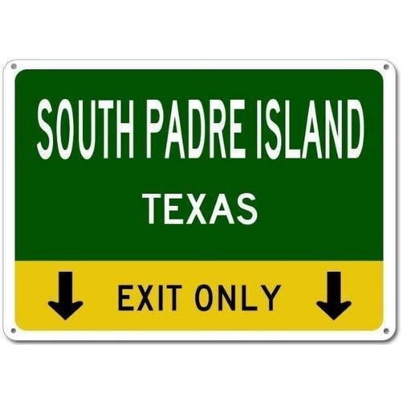 Balter South Padre Island, Texas This Exit Only - Heavy Duty Metal Retro Tin Sign Antique Sign Living Room Poster Bar Pub Home Size: 16 x 12 Inches