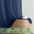 thumbnail image 2 of OVZME Troy Sheer Curtains 96 inches Long 2 Panels,Rod Pocket Farmhouse Long Crushed Curtains Lightweight Soft Breathable Texture Decorations for Bedroom Living Room,Each 42Wx96L inch Navy Blue, 2 of 7