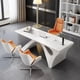 thumbnail image 4 of Luxury Meeting Office Desk Standing Writing Italian Reception Office Desk Executive Escritorios De Oficina Office Furniture My Lux Decor Round, 4 of 15