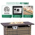 thumbnail image 4 of Clouddwell 15 Piece Patio Furniture Set with 44” Fire Pit Table Wicker Rattan Patio Conversation Set Outdoor Sectional Sofa Set with Coffee Table and Gray Cushions(Waterproof Cover Included), 4 of 9