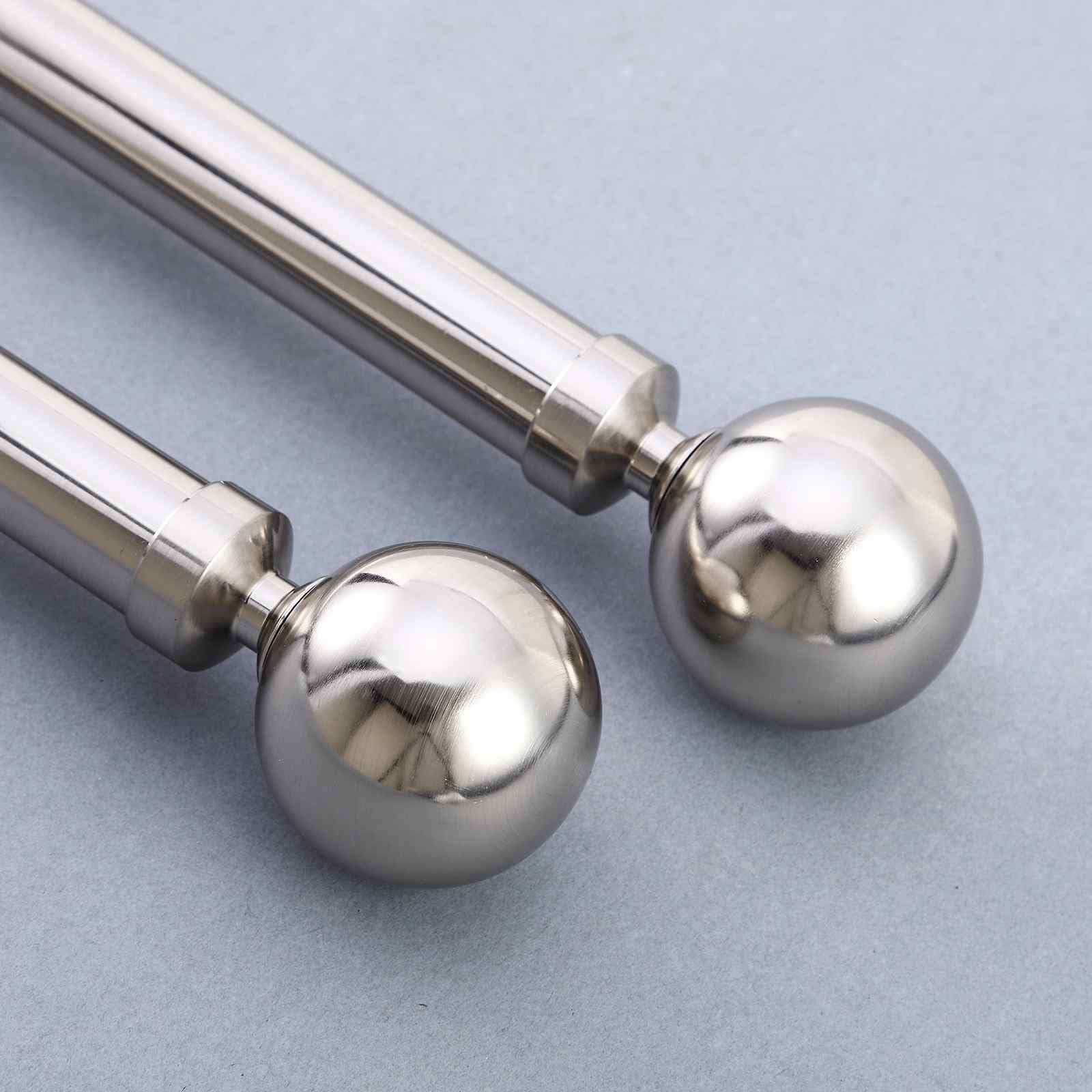 Efavormart 1 Pack of 42"126" Nickel Finished Adjustable Silver Curtain Rod Set Silver Round