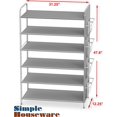 thumbnail image 2 of 6-Tier Shoe Rack Storage Organizer 34-Pair w/Side Hanging Bag, Grey, 2 of 4