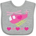 thumbnail image 3 of Inktastic Valentine Pink Heart Helicopter Boys or Girls Baby Bib, 3 of 4