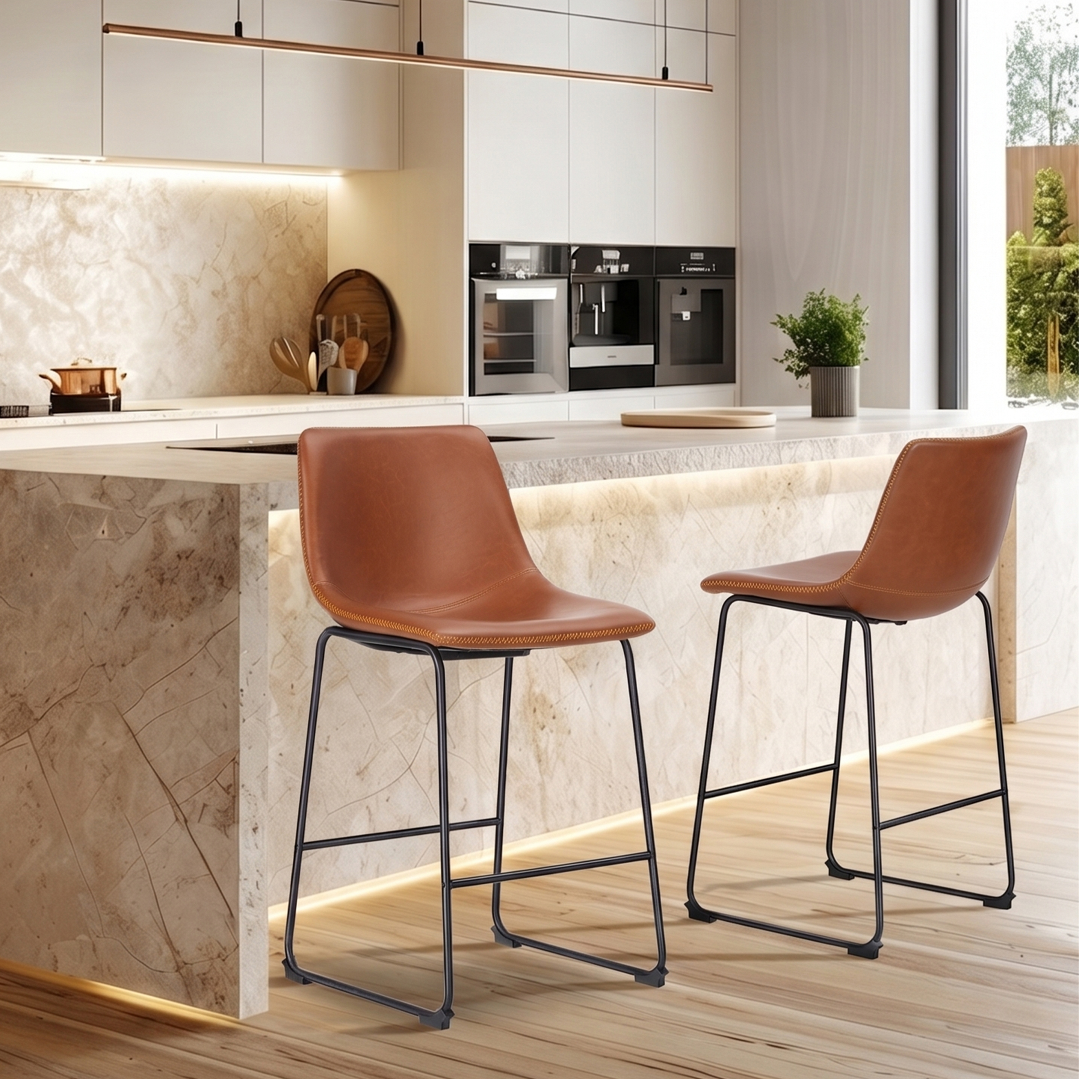 Concetta Counter Height Bar Stools, Set of 2, Brown photo 6