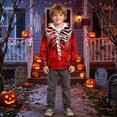 thumbnail image 2 of Kids Halloween Graphic Print Pullover Hoodie, Long Sleeve Hooded Sweatshirt with Pocket, Regular Fit Spooky Top for Boys Girls Fall Winter Daily Outdoor Party(Red4,8-9 Years), 2 of 4