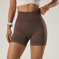 thumbnail image 4 of High Waist Yoga Shorts for Women Workout Running Gym Fitness Stretchable Booty Lifting Athletic Pants with Control Seamless Compression ActivewearBrownL, 4 of 7