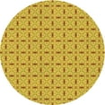 thumbnail image 1 of Ahgly Company Machine Washable Indoor Round Transitional Yellow Area Rugs, 6' Round, 1 of 7