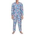 thumbnail image 3 of Sikiie Sailboats On A Waves Mens Pajama Set, Soft Warm Long Sleeve Sleepwear, Cozy Button-Down Pjs for Men-Medium, 3 of 7