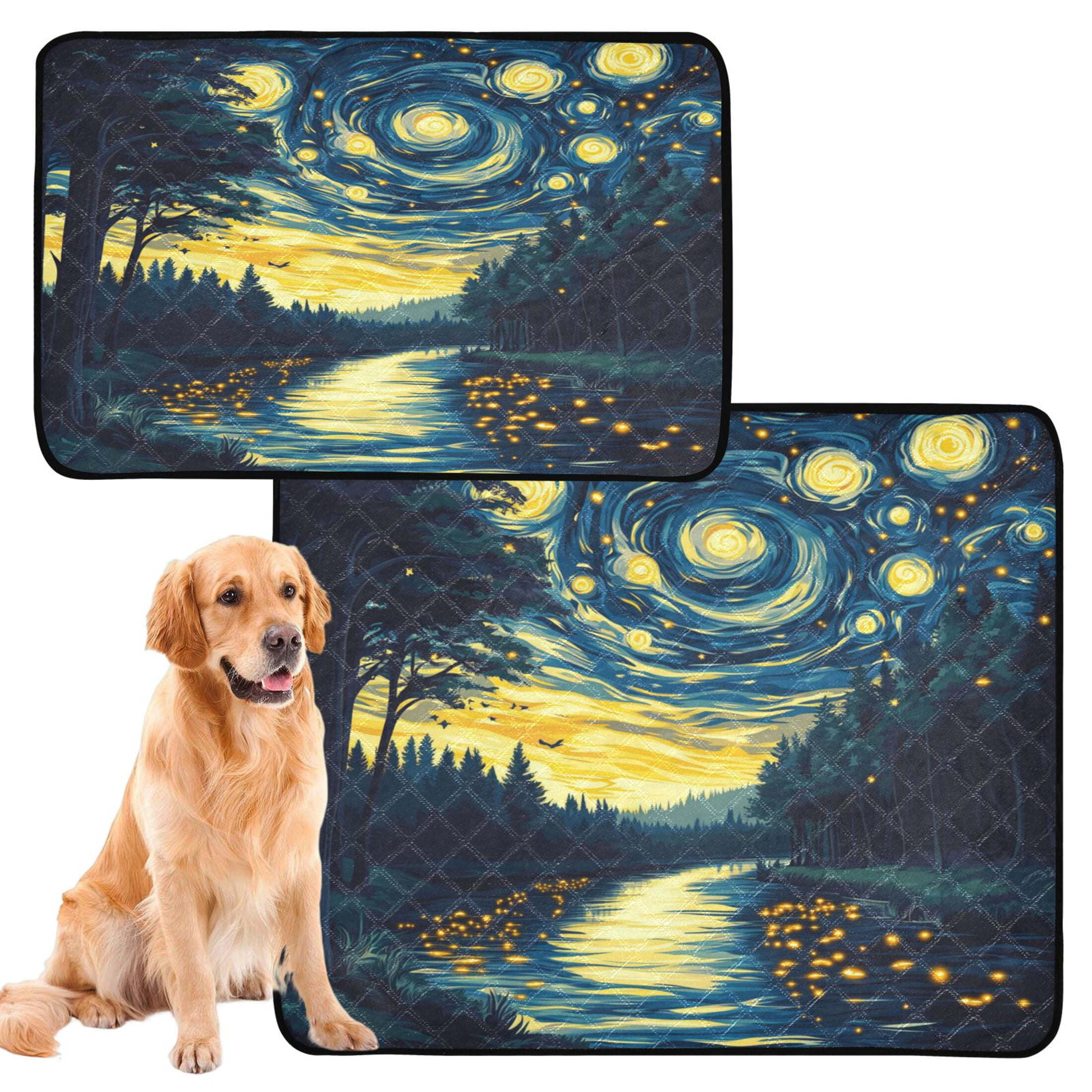 Qxltty Jungle Night Sky Cat litter Pads Pet Set of 3 Diaper Mats Center Anti-leakage Layer Absorbent Soft and Comfortable
