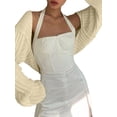 thumbnail image 3 of STARVNC Women Y2k Drop Shoulder Shrug Long Sleeve Knitted Cardigan, 3 of 5
