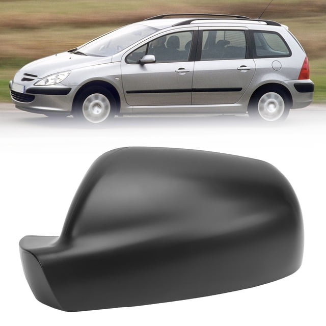 Black Stylish Scratch Resistant Rear View Side Mirror Cap for 307 2001-2009