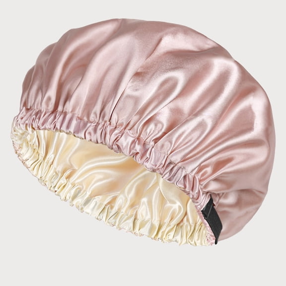 Double Layer Silk Sleep Cap for Long Hair, Satin Bonnet Hair Care for Women, Adjustable Elastic, Comfortable Nighttime Protection Against Frizz and Split Ends