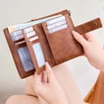 thumbnail image 6 of PUSPU Women's RFID Blocking Leather Wallet, Vintage Tri-Fold Card Holder with Coin Pocket, 6 of 7