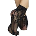 thumbnail image 2 of ToBeInStyle Women's Floral Lace Ankle High Socks - Black, 2 of 5