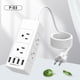 thumbnail image 1 of Extensor de salida USB Protector contra sobretensiones - Salida de enchufe múltiple con enchufe giratorio, regleta de alimentación giratoria de 3 lados con divisor de salida espaciado y 3 USB, 1 of 5