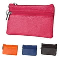 thumbnail image 2 of Women Genuine Leather RFID Blocking Mini Wallet Key Ring Zip Coin Purse, 2 of 8