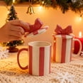 thumbnail image 3 of Bow Ceramic Mug, Cute Bow Shape Coffee Mug with Handle & Lid, Unique Drinking Cup for Coffee &Tea Lovers, Valentine's Day Drinkware Holiday Gifts (Pink), 3 of 7