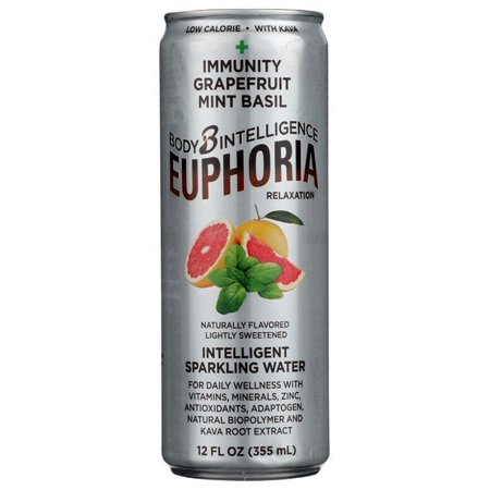 Body Intelligence Grapefruit Basil Sparkling Water, 12 oz | Pack of 12
