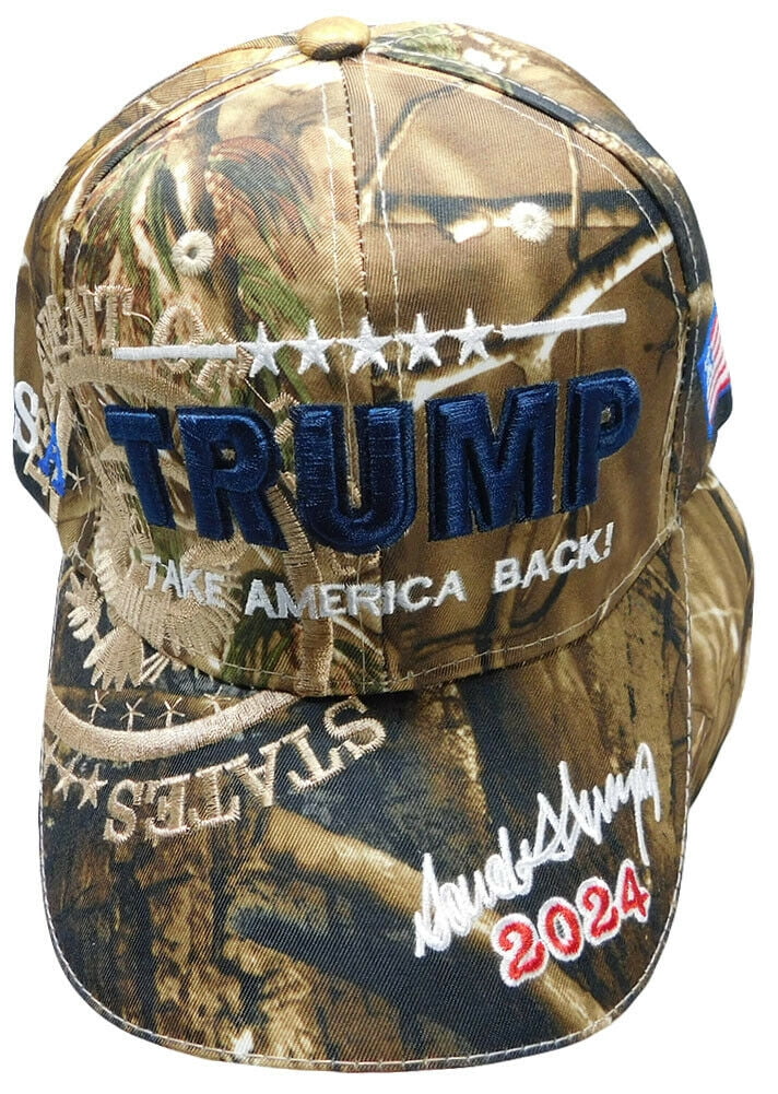 Trump Take America Back USA 2024 Real Tree Camouflage Shadow Embroidered Cap Hat Walmart