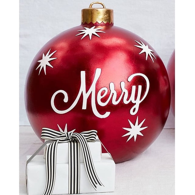Decoration Balls Christmas Ornaments Outdoor Christmas PVC Inflatable Decorated Ball Giant Christmas Inflatable Ball Christmas Tree Decorations, Christmas Inflatable Balls for Home Christmas Decor