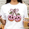 thumbnail image 2 of Sweet and Spooky Poison Cherries Halloween T-Shirt, Coquette Skulls Tee, 2 of 8