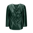 thumbnail image 5 of Hurxie Satin Blouses for Women Silk Button Down Shirts Long Sleeve Business Casual Tops Army Green M, 5 of 6