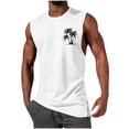 thumbnail image 2 of Mceream Tank Tops Men Gym Workout Summer Cotton Sleeveless Graphic Printed T Shirts Crewneck Casual Vacation Tank Comfort Quick Dry Stretch Everyday Sleeveless Top White XL, 2 of 5