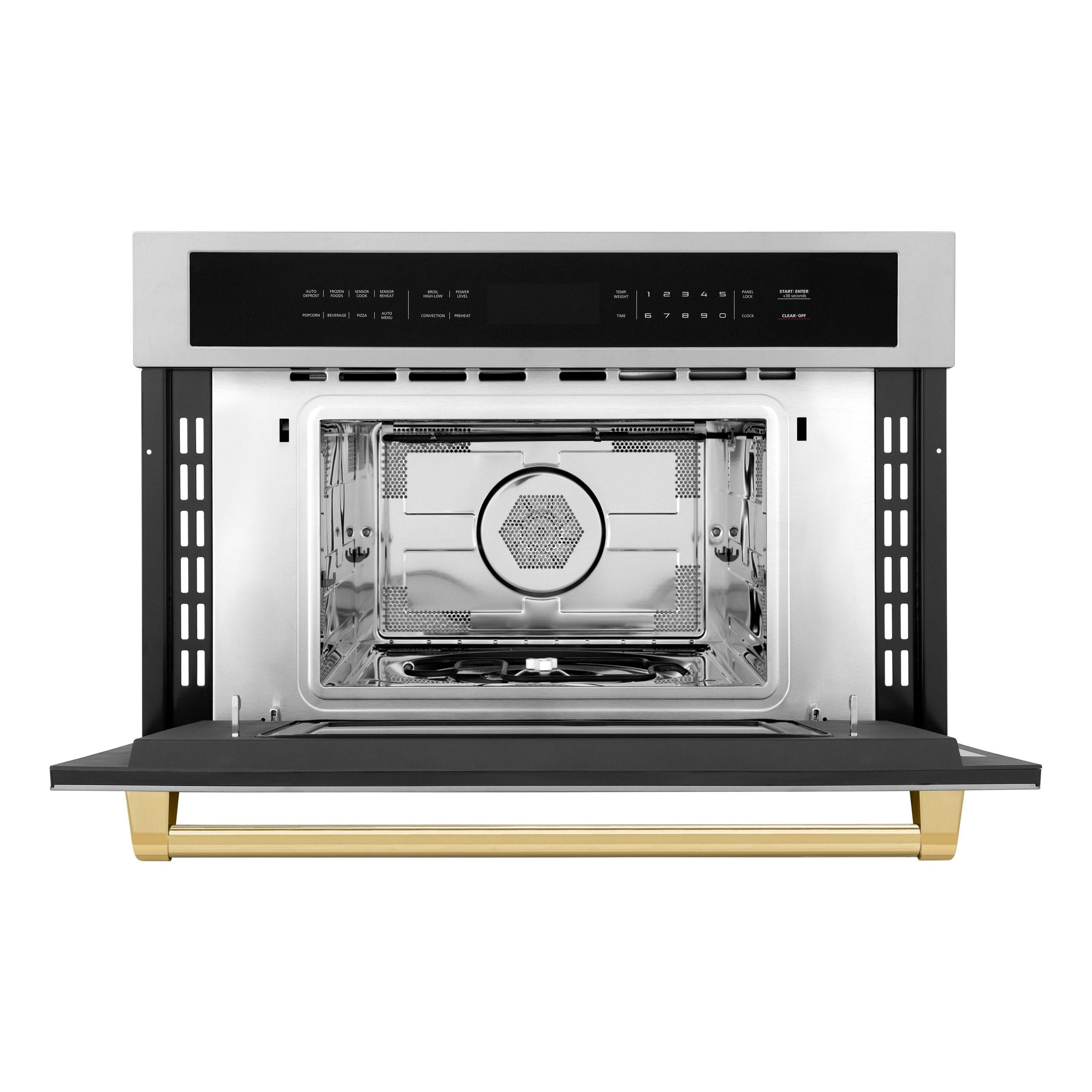 ZLINE Autograph Edition 30 1.6 cu ft. Built-in Convection Microwave Oven in Stainless Steel and Gold Accents