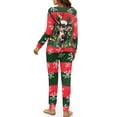 thumbnail image 3 of Yuyamidu Snowflake Women's Long Sleeve Pajamas with Drawstring Deer Pj Set Christmas Nightwear Shirts Pants with Pockets 2 Piece Fall Winter O Neck Sleep Wear Size M, Red Green Stripes, 3 of 7