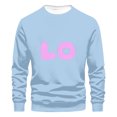 thumbnail image 4 of WREESH Couple Sweatshirts Matching Love - Lo Ve - Valentines Sweatshirts Crewneck Pullover Tops Anniversary Wedding Gifts for Him and Her Light Blue, 4 of 5