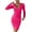 Hot Pink, variant on Aoochasliy Fall Dresses for Women Fall Fashion A-Line Casual Buttocks Round-Neck Solid Slimming Long Leeve Dress