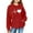 Red, variant on Mercatoo Girls' Hooded Sweatshirts 𝗪affle Loose 𝗛oodie with Print Long Sleeve Soft Pullover with Pocket for Kids Girls