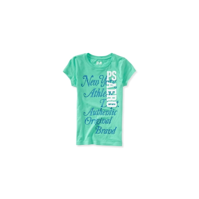 Aeropostale Girls New York Athletic Dept. Camiseta gráfica, verde, 4