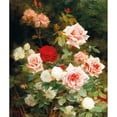 thumbnail image 2 of Gustave Bienvetu 12x14 Gold Ornate Wood Frame and Double Matted Museum Art Print Titled - A Rose Garden (1902), 2 of 4