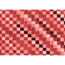 Ahgly Company Machine Washable Indoor Rectangle Checkered Red Modern Area Rugs, 5' x 7'