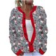 thumbnail image 2 of Cárdigan informal de punto con estampado navideño para mujer, chaqueta con botones y abrigo para mujer, 2 of 5