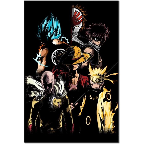 Anime Naruto Poster One Piece Luffy One Punch Man Print On Canvas Wall Picture For Living Room Decor Unframed One Punch Man Walmart Com