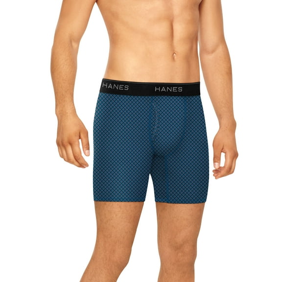Hanes Men's Stretch Regular Length Comfort Flex Waistband Boxer Briefs, 4 Pack