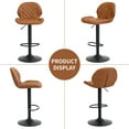 thumbnail image 6 of FIRAVOE Swivel Bar Stools Set of 3, Adjustable Barstools with Back (24"-33") Faux Leather Upholstered Counter Height Bar Stools for Kitchen Island, Brown, 6 of 8