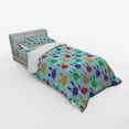 thumbnail image 2 of Ambesonne Cartoon Bedding Set 3 Pcs, Crabs on Blue Backdrop, Twin XL, Multicolor, 2 of 2