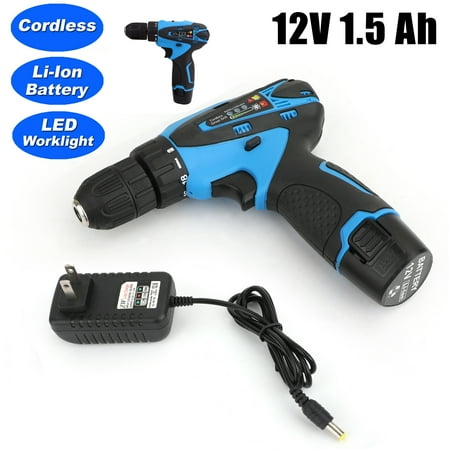 Areyourshop 12V 32N.m 2-Speed Electric Lithium-Ion Battery Cordless Drill Mini Drill