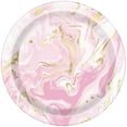 thumbnail image 1 of Assiettes rondes en marbre rose de 9 po, 8 ct, 1 of 2