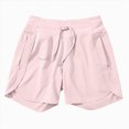 thumbnail image 4 of KPOPLK Women's Running Shorts Elastic High Waisted with Pockets 7" Sporty Workout Quick Dry Athletic Shorts Size XS,Light Pink, 4 of 5