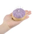 thumbnail image 5 of Uxcell Wooden Base Pin Cushion Japanese Style Cute Needle Holder Pincushions Round Pink, 5 of 6