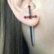 thumbnail image 5 of Pendientes de estilo retro personalizados para damas, pendientes de daga de diamantes de cristal, 5 of 6