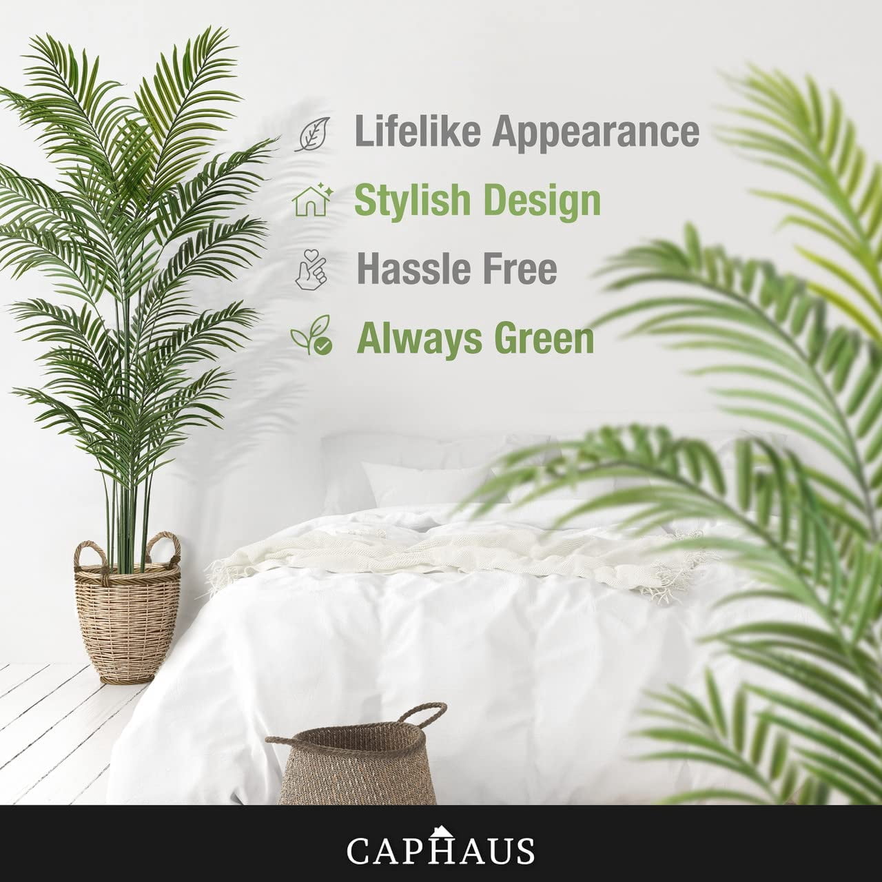 7 Feet, 84 Inch Artificial Palm Tree with 18 Trunks, Faux Dypsis Lutescens Plant, Faux Potted Tree, Plant in Pot with Dried Moss, Indoor Gift for Housewarming, Home, Office