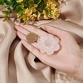 thumbnail image 3 of Natural Rose Quartz Candle Holder 2 Inch Diameter Lotus Crystal Ball Stand Lotus Flower Rose Quartz Carved Gemstone Lotus Candlestick Holder for Home Decor - 0.8 Inch Inner Diameter, 3 of 5