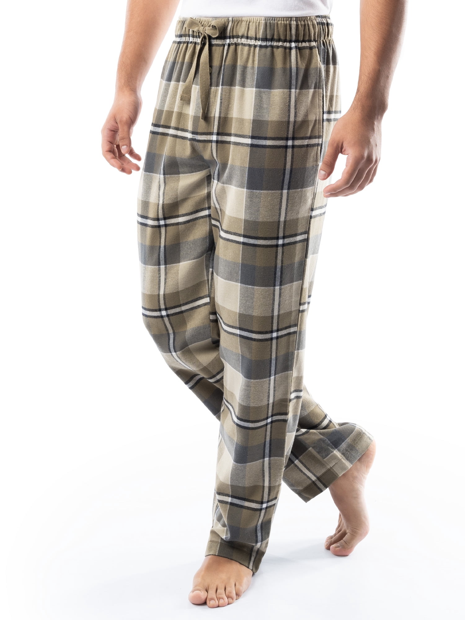 Fruit of the Loom Men's Jersey Knit Top and Flannel Pajama Pants Set, 2-Piece, Sizes S-5XL