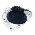 thumbnail image 4 of Fascinators Hair Clip Headband Pillbox Hat Bowler Feather Veil Wedding Party New, 4 of 16