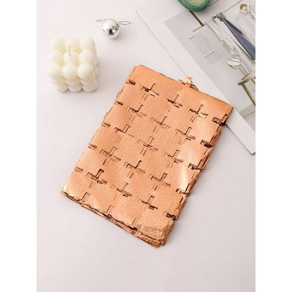 Nvzi-c 2 Pack Rose Gold Small Squares Foil Curtain Backdrop, 3.28Ft x 8.2Ft Metallic Tinsel Foil Fringe Streamer Curtains for Photo Booth Props Decor Party Supplies